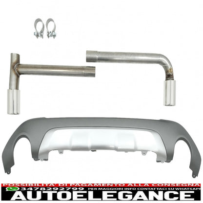 diffusore posteriore con terminali di scarico adatti per bmw x1 suv f48 (06.2015-up) m design sportivo