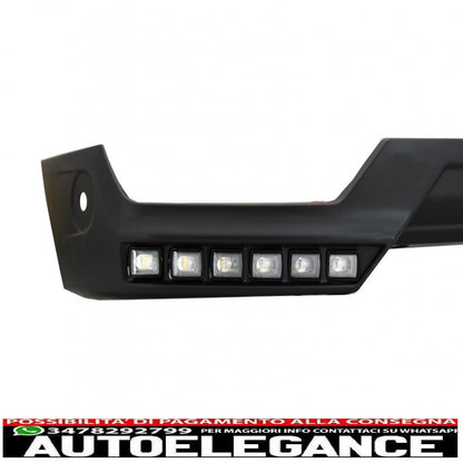 Front bumper spoiler led drl extension suitable for mercedes g class w463 (1989-2017) black design 