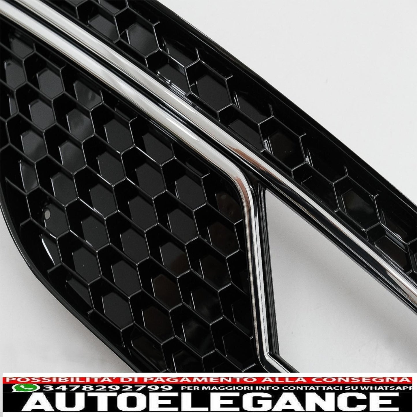 Copri fendinebbia adatti per audi a4 b8 facelift (2012-2015) rs4 design nero cromato AUTOELEGANCERICAMBI