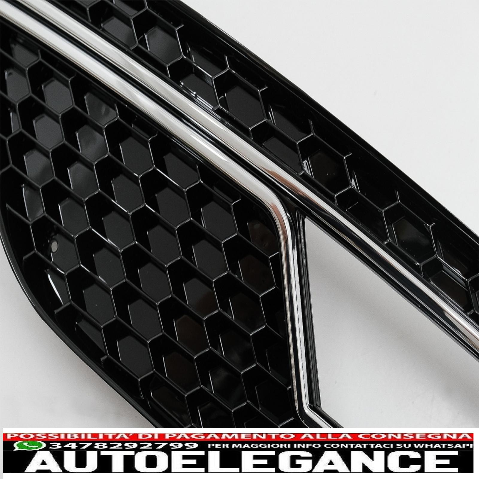Copri fendinebbia adatti per audi a4 b8 facelift (2012-2015) rs4 design nero cromato AUTOELEGANCERICAMBI