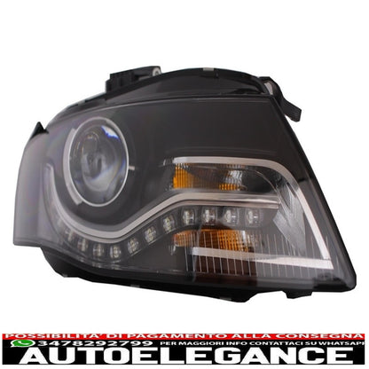 led drl headlights suitable for audi a4 b8 8k avant (2008-2011) with black/smoke led rear lights 