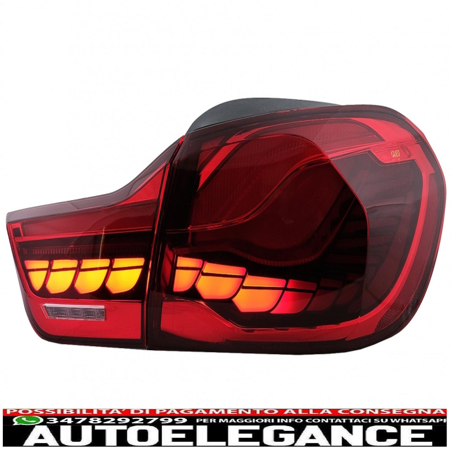 fanali posteriori oled adatti per bmw serie 4 f32 f33 f36 m4 f82 f83 (2013-03.2019) rossi con luce di svolta sequenziale dinamica