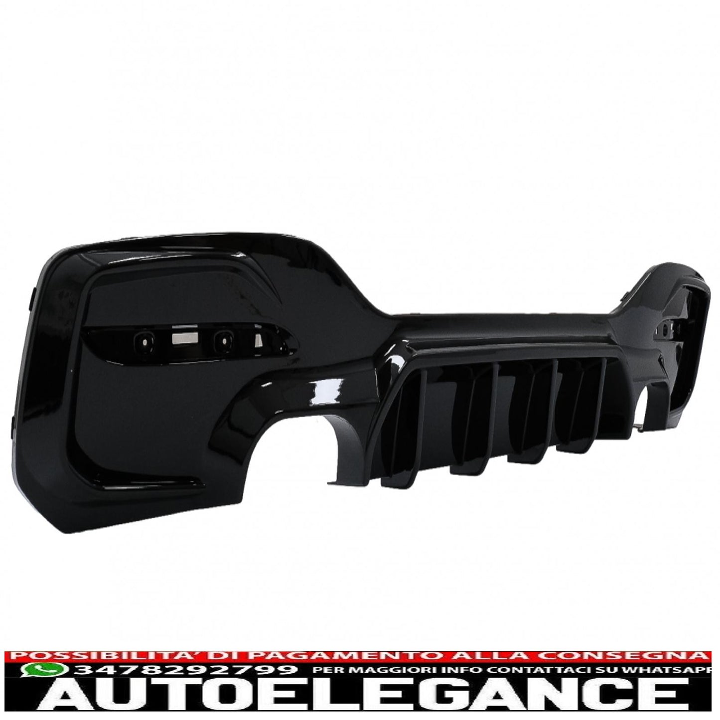 spoiler paraurti posteriore mantovana diffusore doppia uscita adatto per bmw serie 1 f20 f21 lci (2015-2019) nero pianoforte