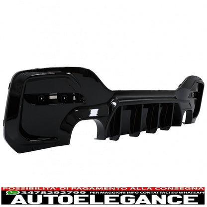 spoiler paraurti posteriore mantovana diffusore doppia uscita adatto per bmw serie 1 f20 f21 lci (2015-2019) nero pianoforte