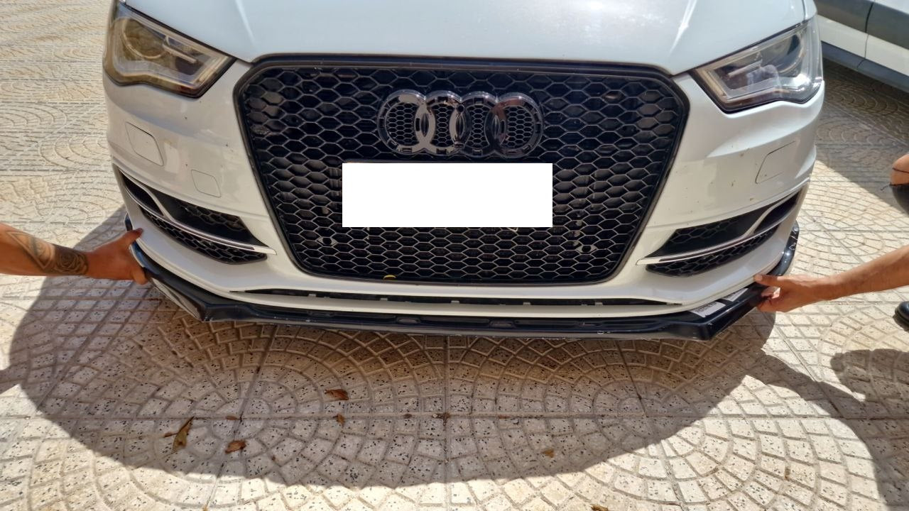 SPLITTER ADATTO PER AUDI A3 8V 2012-2016 STANDARD SLINE NERO LUCIDO