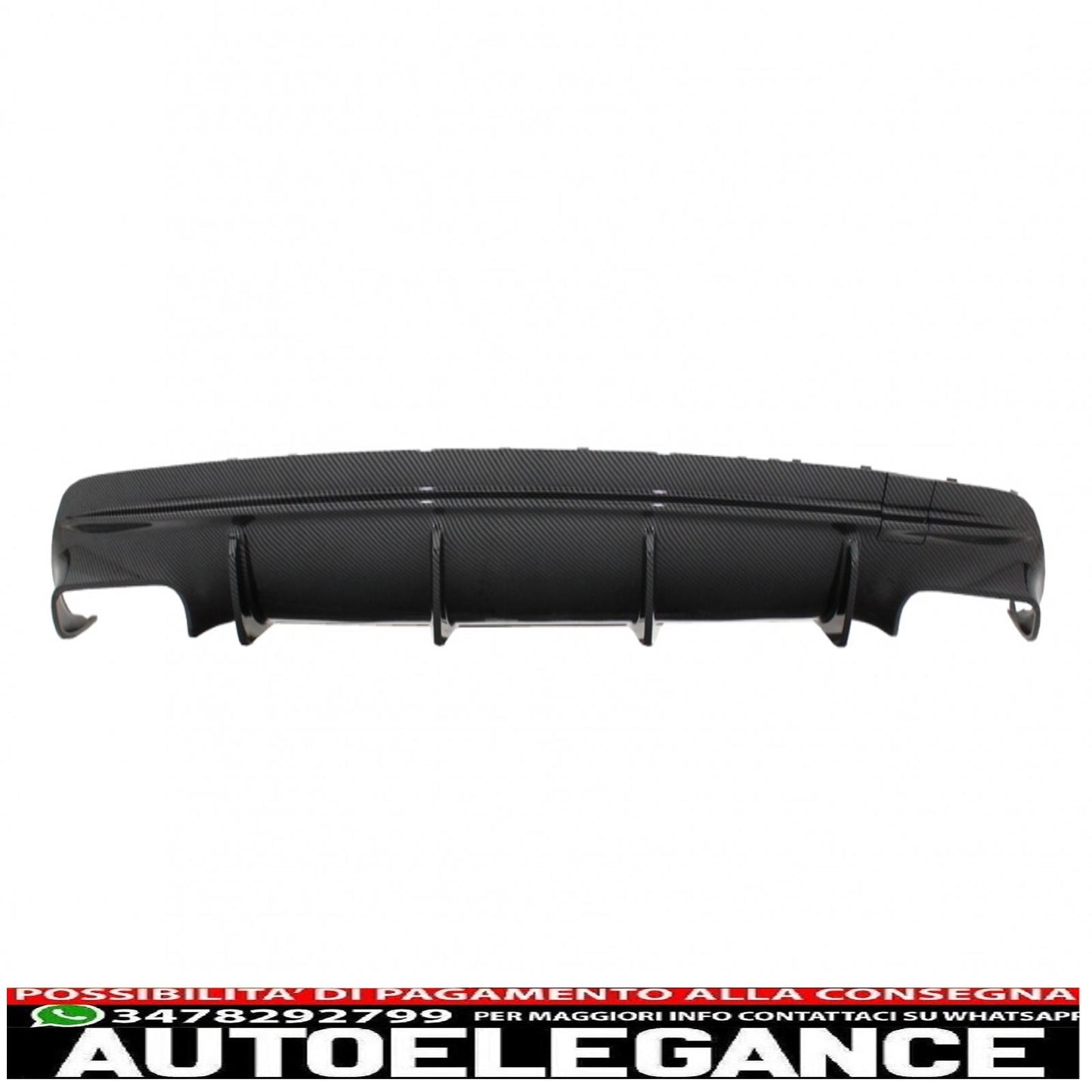 diffusore aria paraurti posteriore con terminali marmitta nero adatto per mercedes w117 cla (2013-2018) restyling cla45 carbon look
