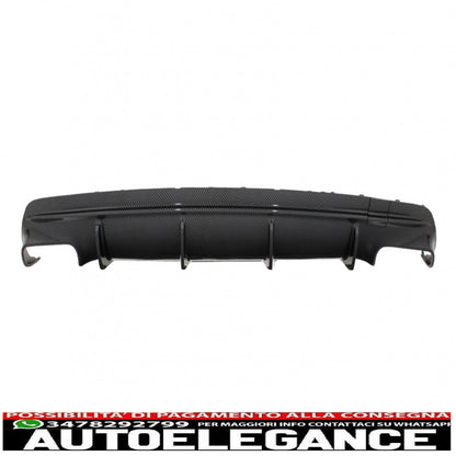 diffusore aria paraurti posteriore con terminali marmitta nero adatto per mercedes w117 cla (2013-2018) restyling cla45 carbon look