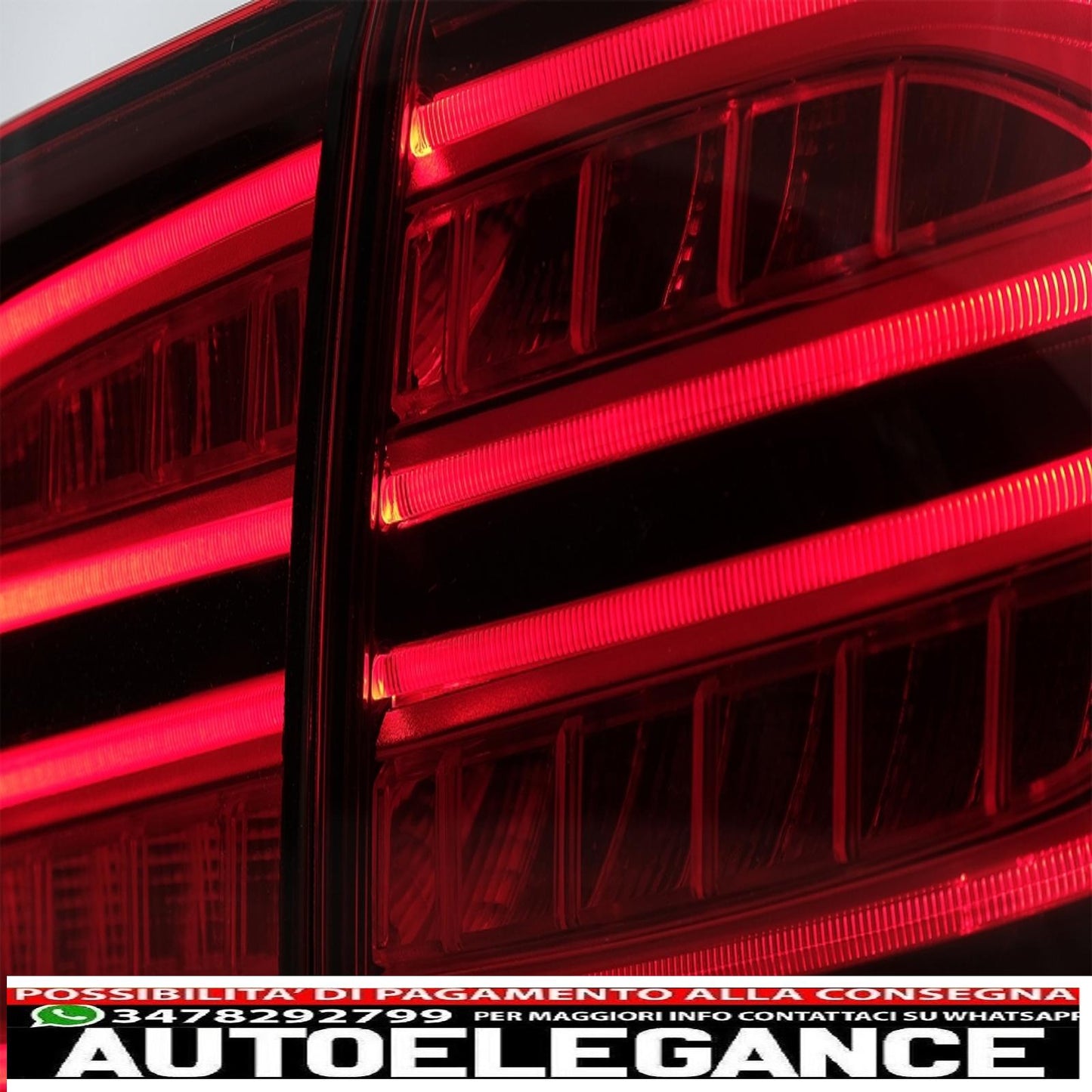 full led rear lights suitable for mercedes m class w166 (2012-2015) red white left