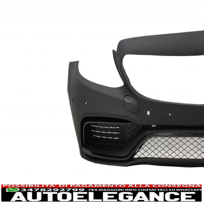 paraurti anteriore senza griglia e diffusore con terminali di scarico nero adatto per mercedes classe c w205 s205 (2014-2018) design c63