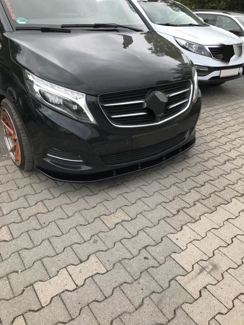 FRONT SPLITTER SUITABLE FOR MERCEDES VITO W447 AMG 2014-2019 ABS GLOSSY BLACK 