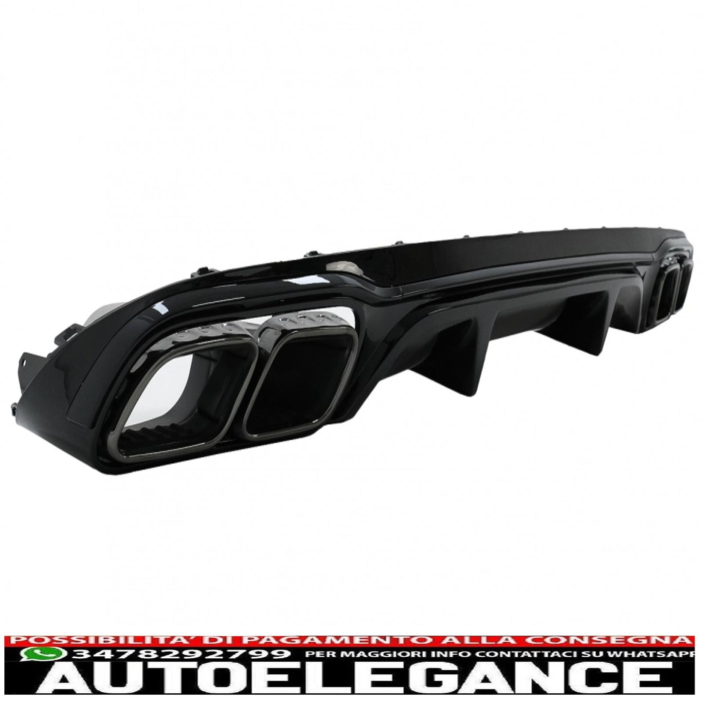 diffusore del paraurti posteriore con terminali di scarico neri adatti per mercedes classe e w213 s213 standard (2016-2020) design e63