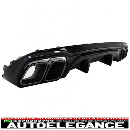 diffusore del paraurti posteriore con terminali di scarico neri adatti per mercedes classe e w213 s213 standard (2016-2020) design e63