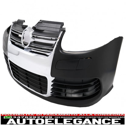 paraurti anteriore adatto per vw golf v 5 (2003-2007) jetta (2005-2010) griglia cromata r32 look