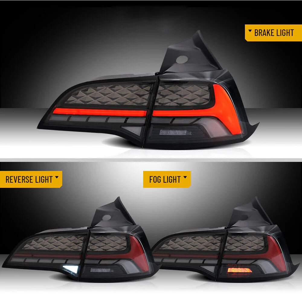 Luci posteriori a LED per fanali posteriori Tesla Model 3/Y 2017-2023 con animazione di avvio