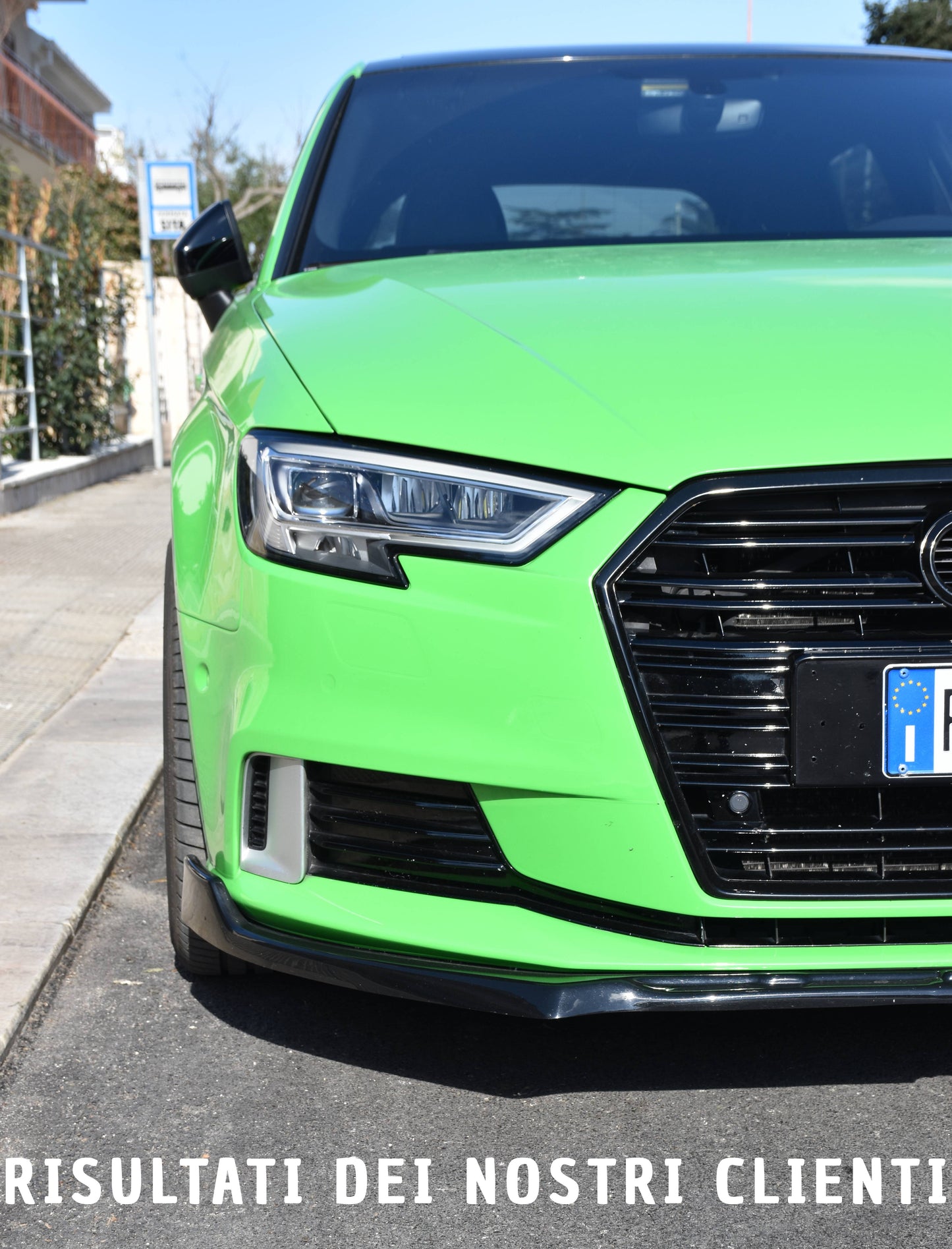 SPLITTER ADATTO PER AUDI A3 8V 2012-2016 STANDARD SLINE LOOK NERO LUCIDO.
