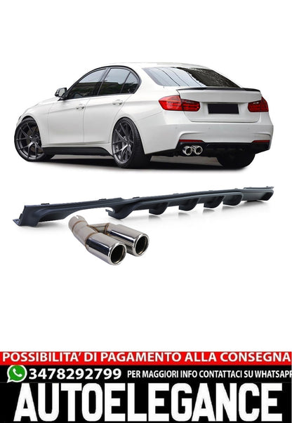 Matte rear diffuser + exhaust tip suitable for BMW F30 F31 31 