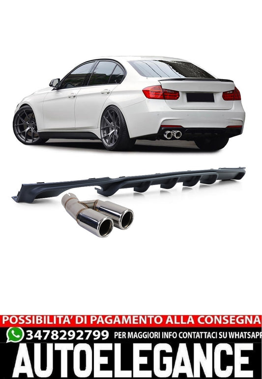 Diffusore posteriore opaco + terminale di scarico adatto per BMW F30 F31 31