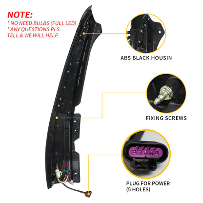 Luci posteriori suburbane GMC Yukon Tahoe 2007-2014 ABS, PMMA, materiale VETRO YAB-GMC-0156B