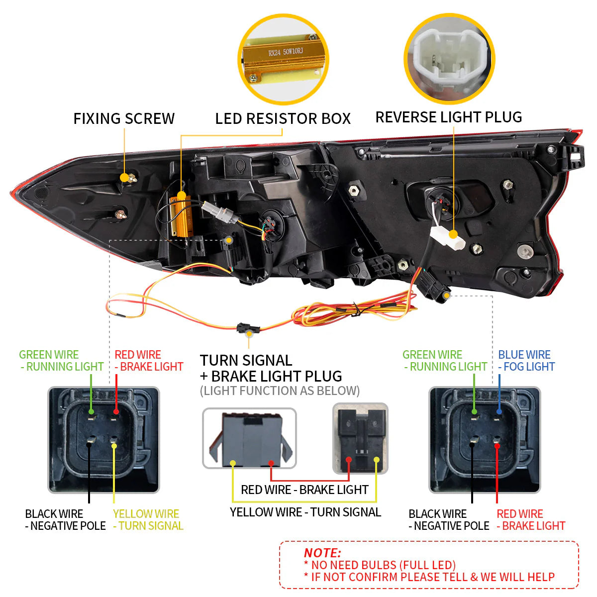 Fanali posteriori a LED per Honda Accord 10th 2018-up con indicatori sequenziali YAB-HD-0307