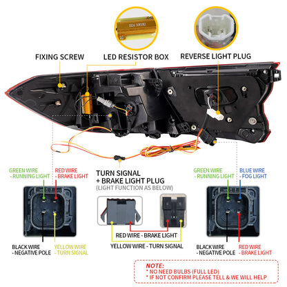 Fanali posteriori a LED per Honda Accord 10th 2018-up con indicatori sequenziali YAB-HD-0307