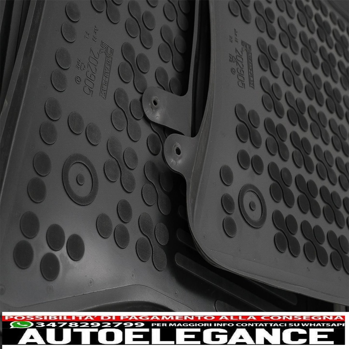 Black rubber mats suitable for Jaguar F-Pace (2016-up) Land Rover Range Rover Velar L560 (2017-up)