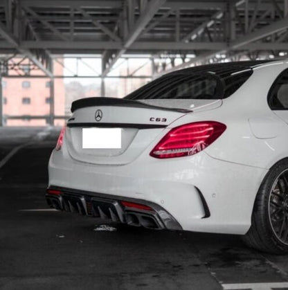 DIFFUSORE ADATTO PER MERCEDES CLASSE C W205 LOOK SPORTIVO NERO LUCIDO