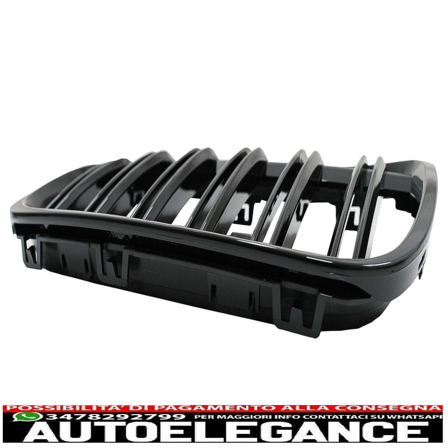 Grilles for BMW X1 SUV F48 Pre-LCI 06.15-19 Double M Look Gloss Black 