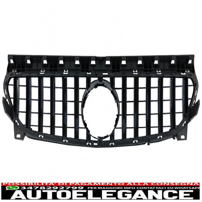 griglia anteriore centrale adatta per mercedes cla c117 x117 w117 facelift (2016-2018) cla45 gt-r design panamericana cromata nera