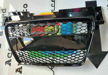 GLOSS BLACK FRONT GRILLE FOR AUDI TT 8J 2006-2014 RSTT 0051 CALANDRA