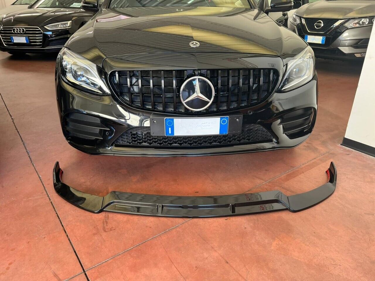 SPLITTER SUITABLE FOR MERCEDES C CLASS W205 2019-2021 AMG LOOK BRABUS GLOSSY BLACK
