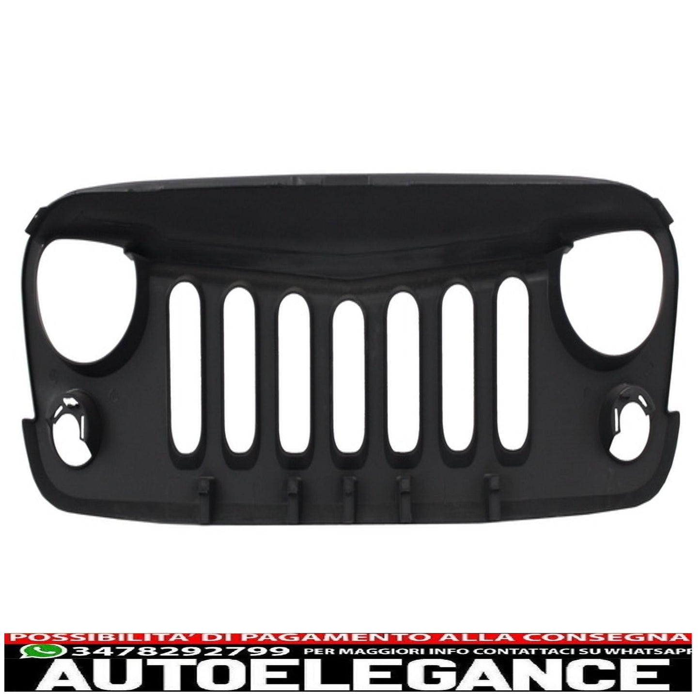 Front Mount Grille and LED Lights Fit for Jeep Wrangler Rubicon JK (2007-2017) Angry Bird Design 