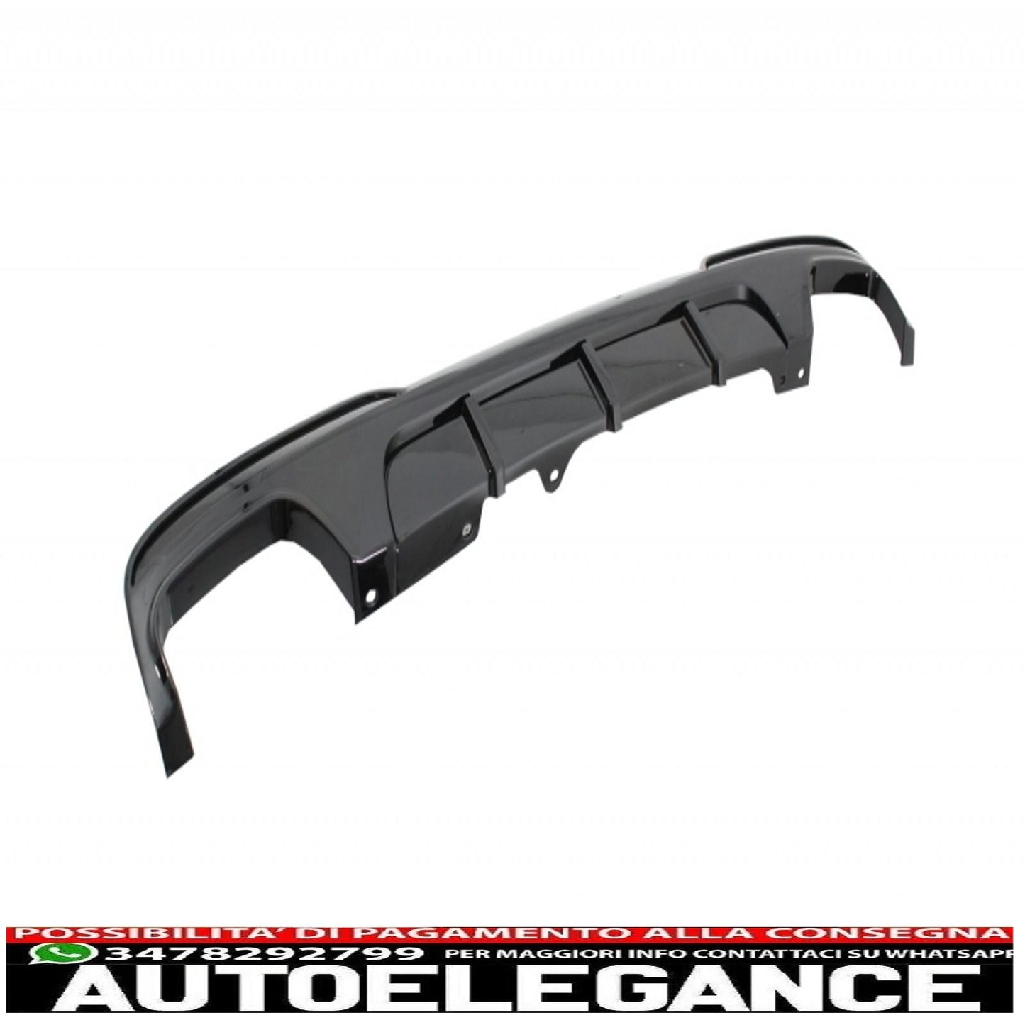 diffusore d'aria a doppia uscita adatto per bmw serie 5 f10 f11 (2011-2017) con terminali di scarico m-performance design nero pianoforte