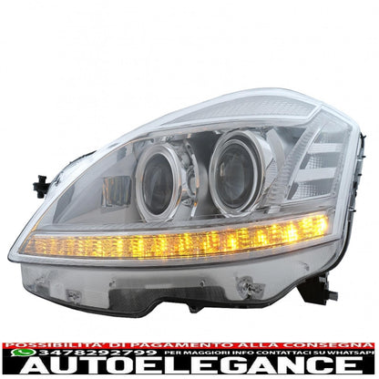 led headlights suitable for mercedes s class w221 (2005-2009) restyling look left 