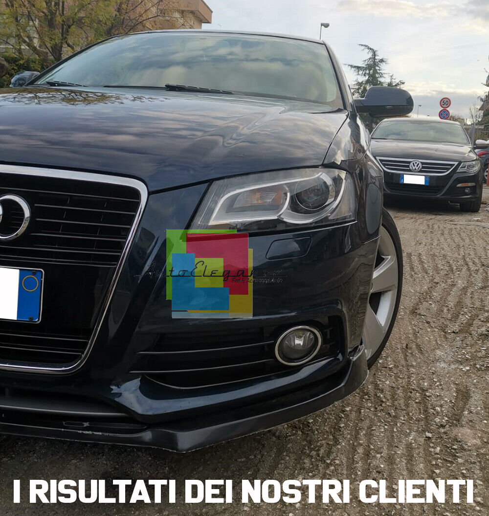 AUDI A3 8P 2009-2013 LIP SPOILER SOTTO PARAURTI ANTERIORE ABS NERO SPLITTER - V- AUTOELEGANCERICAMBI