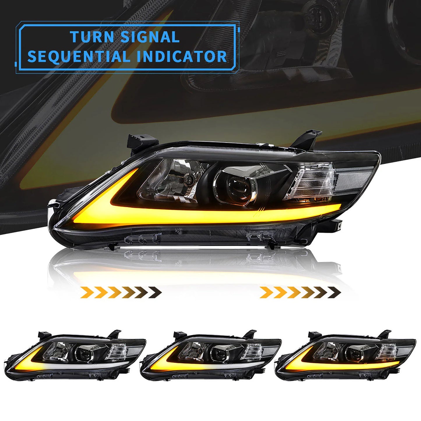 Fari LED sequenziali per Toyota Camry 2010-2011 ABS, PMMA, VETRO Materiale YAA-K