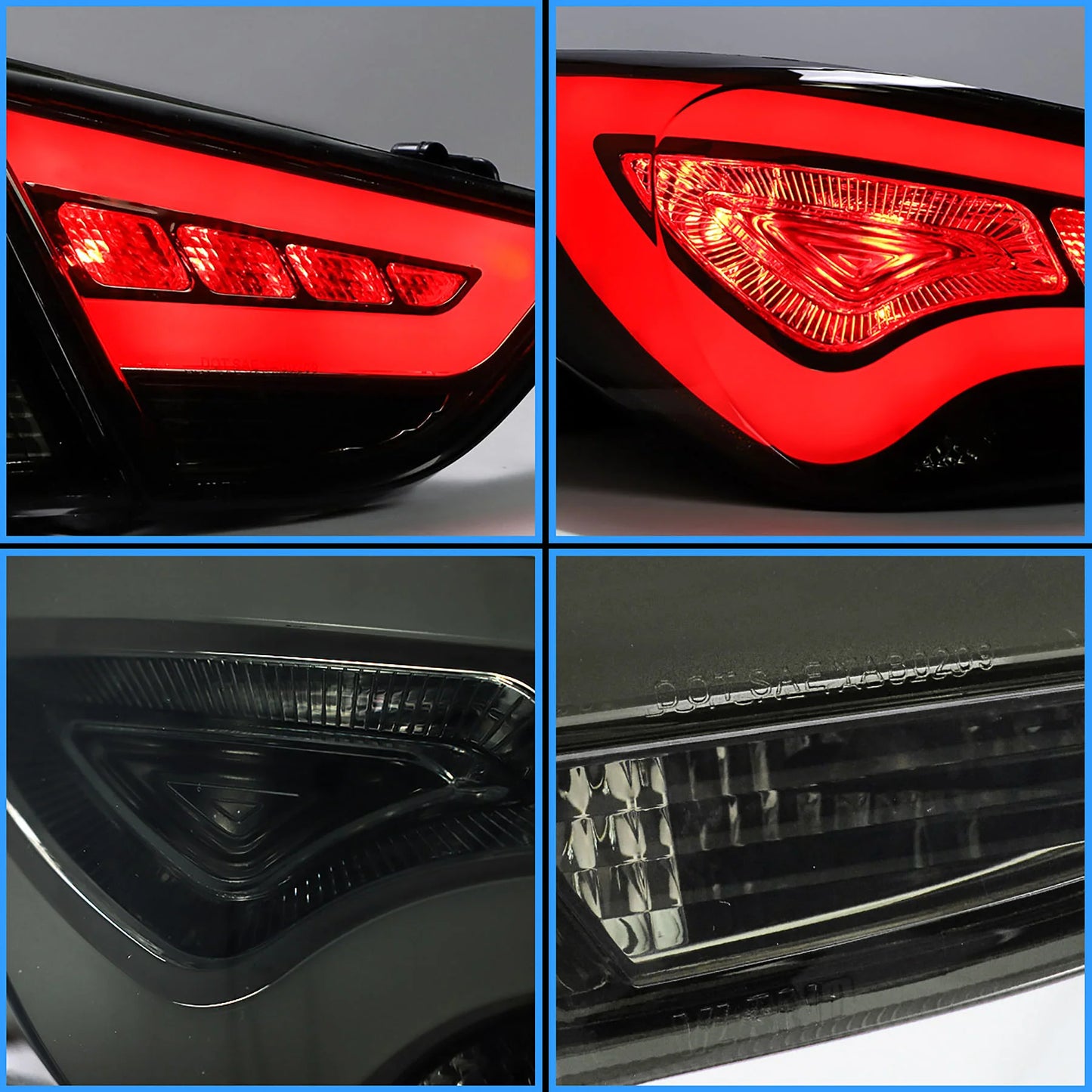 Fanali posteriori Full LED per Hyundai Sonata 6th Gen Sedan 2011-2014 ABS, PMMA, materiale in VETRO