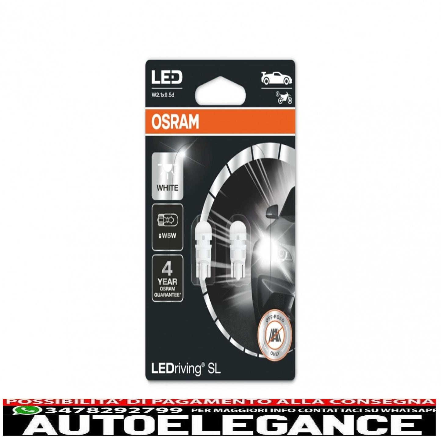 Osram ledriving sl w5w luce ausiliaria led lampadina luce targa/posizione 12v 1,12 w