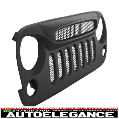 griglia anteriore centrale con fari LED Cree da 7 pollici angel eye ambra halo drl adatto per Jeep Wrangler JK (2007-2017) maschera spettro di Angry Bird Design