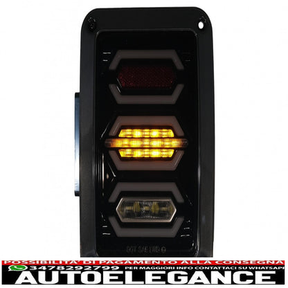 fanali posteriori full led adatti per jeep wrangler jk rubicon (2007-2017) fumè