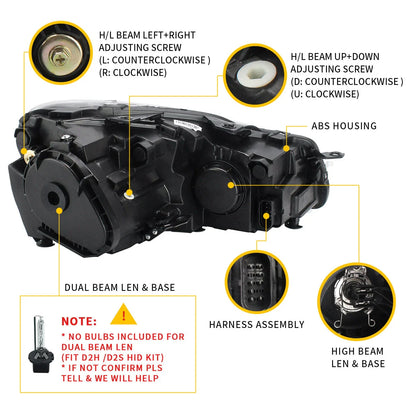 Fari a proiettore con 2 lampadine LED D2S per Volkswagen Golf 6 / MK6 2010-2014