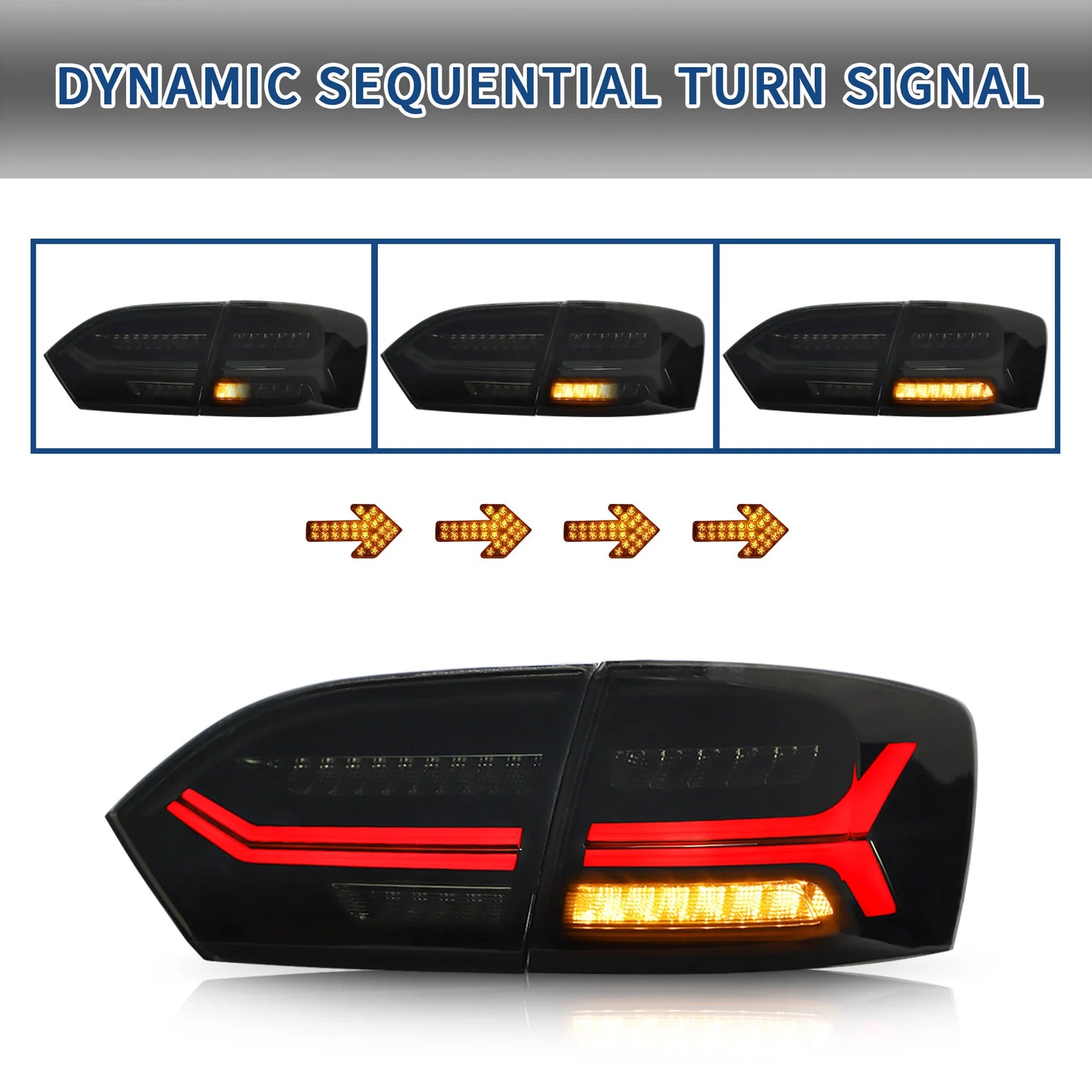 Fari con Demon Eye e luci posteriori per Volkswagen VW Jetta / Sagitar (NON GLI) 2012-2018
