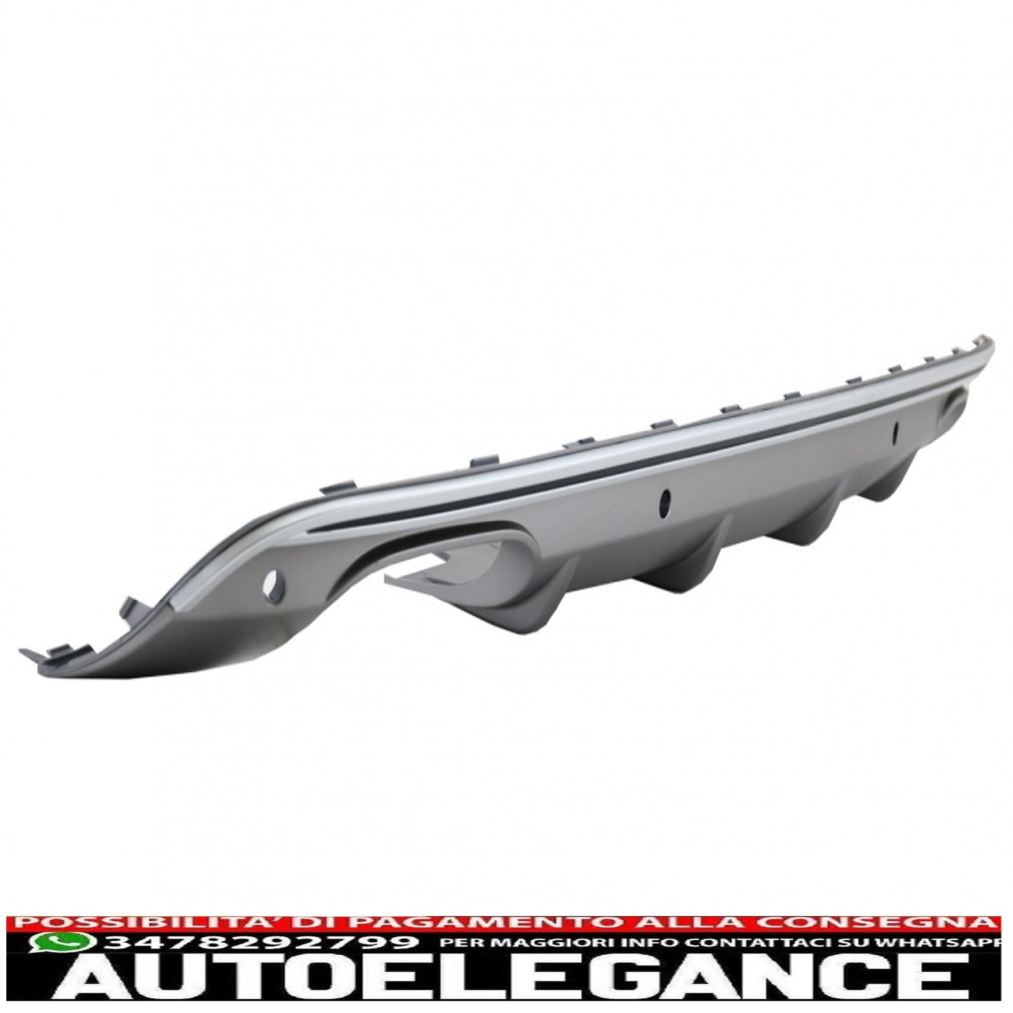 diffusore posteriore doppia uscita con terminali di scarico adatti per paraurti audi q5 8r facelift (2009-2016) s-line