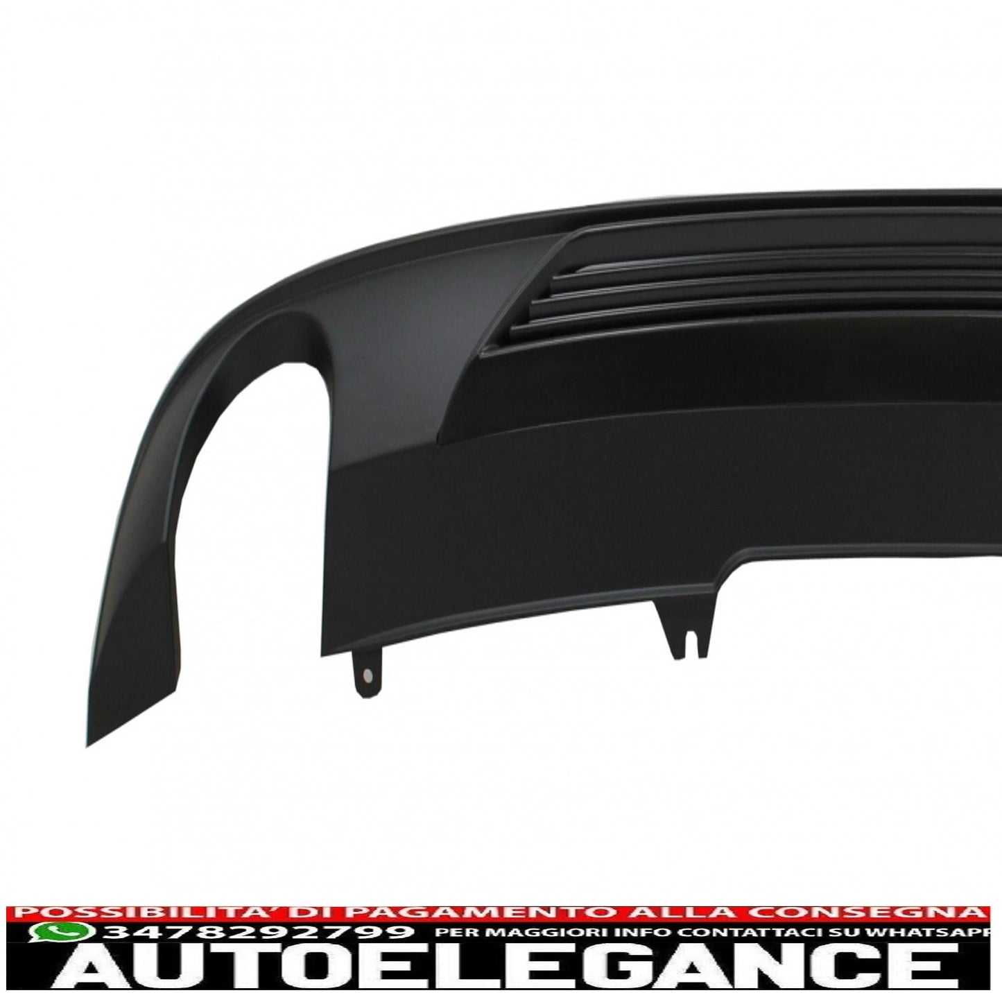 Diffusore mantovana per paraurti posteriore adatto per audi a4 b9 8w (2016-2018) berlina avant sport design per edizione standard nero