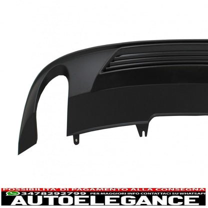 Diffusore mantovana per paraurti posteriore adatto per audi a4 b9 8w (2016-2018) berlina avant sport design per edizione standard nero