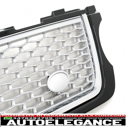center grille suitable for land rover vogue l322 iii (2010-2012) black silver autobiography supercharged edition