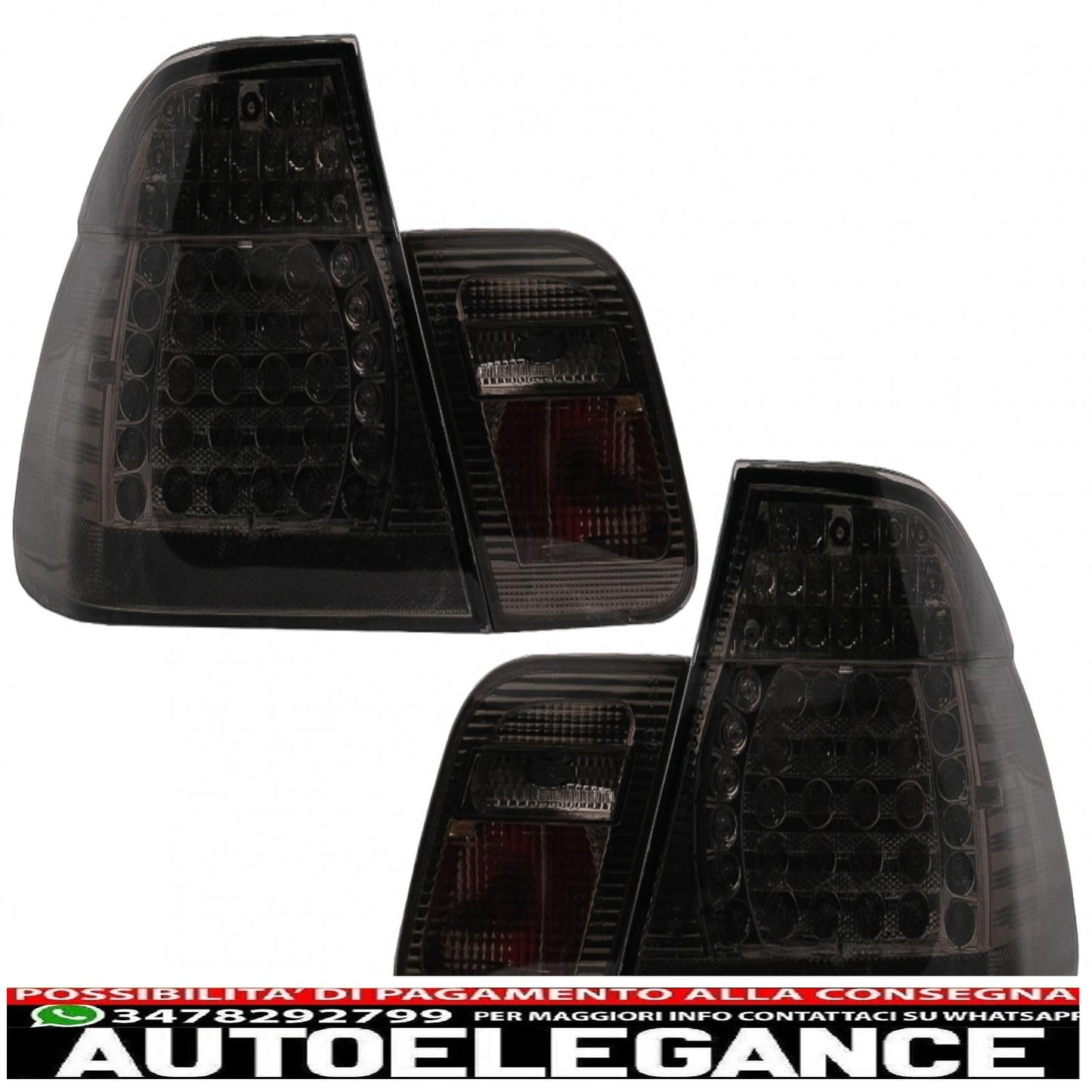 led rear lights suitable for bmw 3 series e46 limousine 4d (09.2001-03.2005) smoke