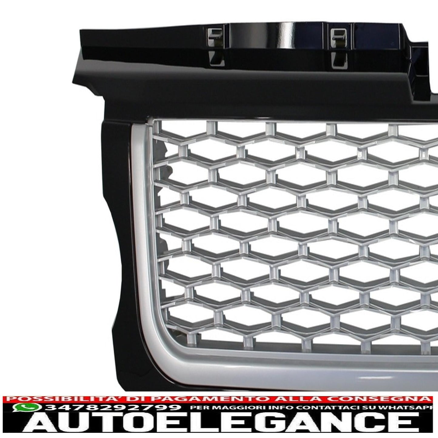 central grille and side vents group suitable for land rover sport l320 (2005-2008) autobiography look black silver edition