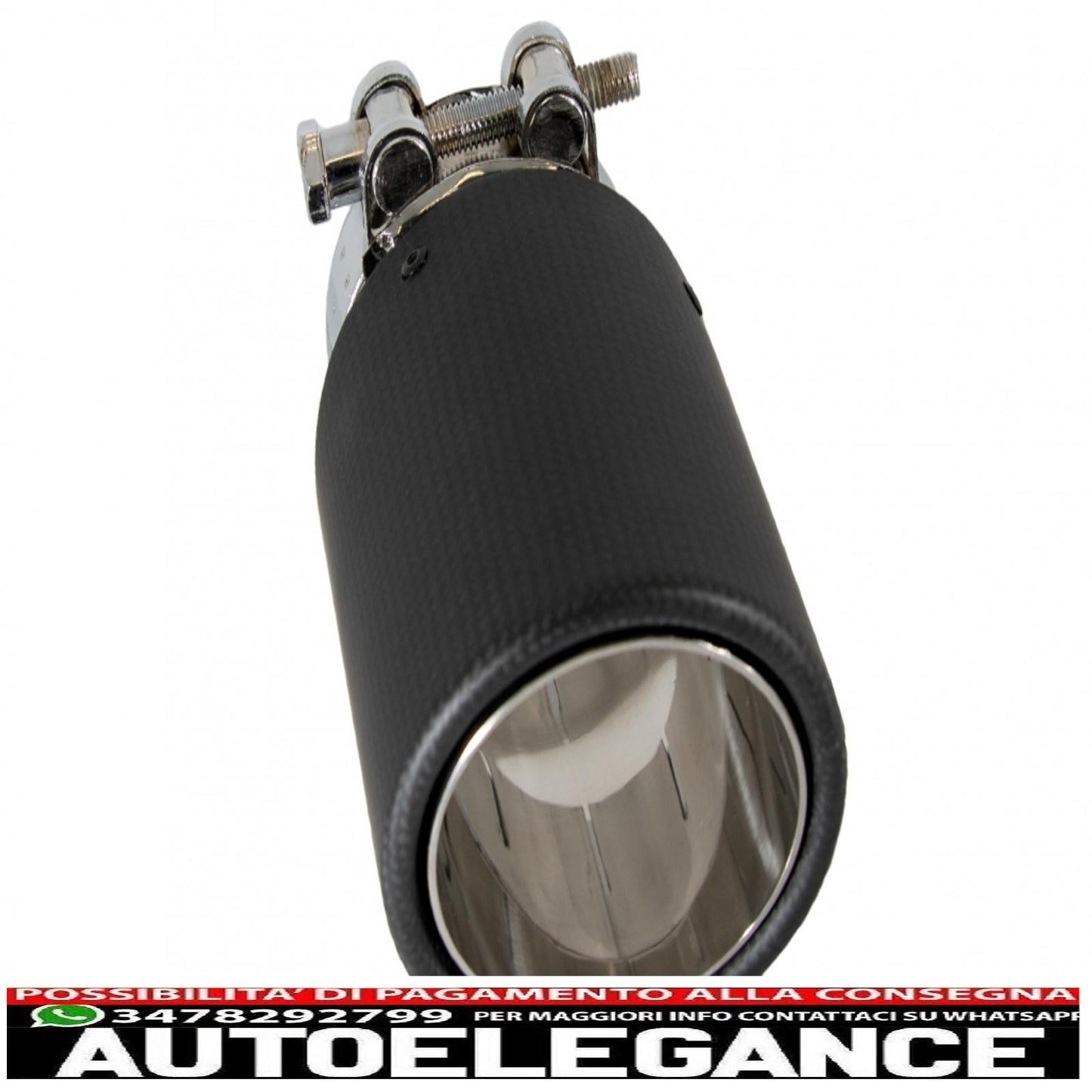 Universal Carbon Fiber Exhaust Muffler Tip Matte Finish Inlet 6.8cm/2.67inch