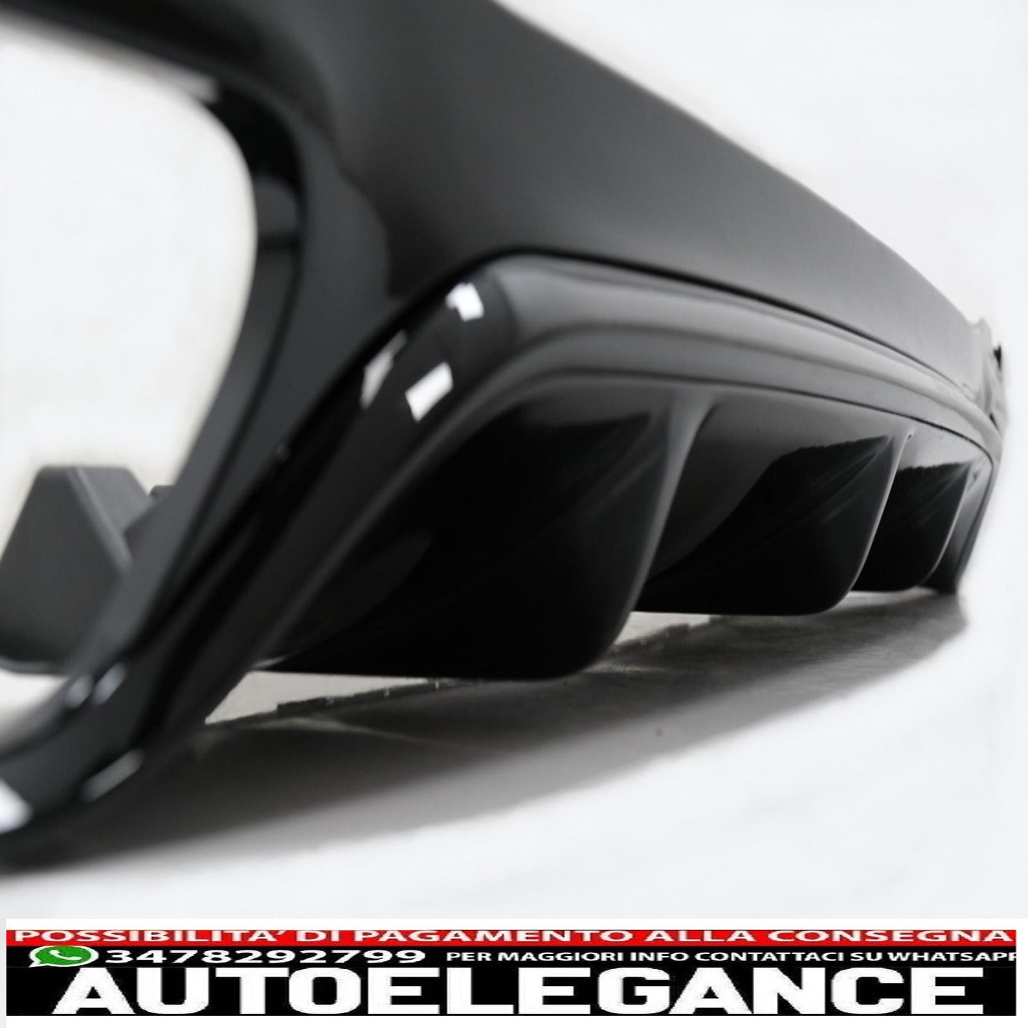 Rear bumper air diffuser with exhaust tips suitable for mercedes e class w213 sport line (2016-2019) e63 all black design