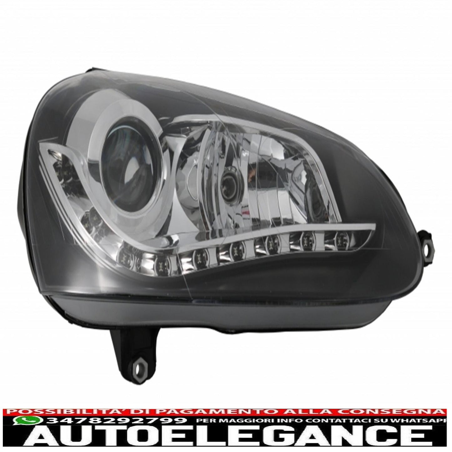 led drl headlights with osram cool blue intense h7 halogen headlight suitable for vw golf v 5 jetta 5 (2003-2009) black design